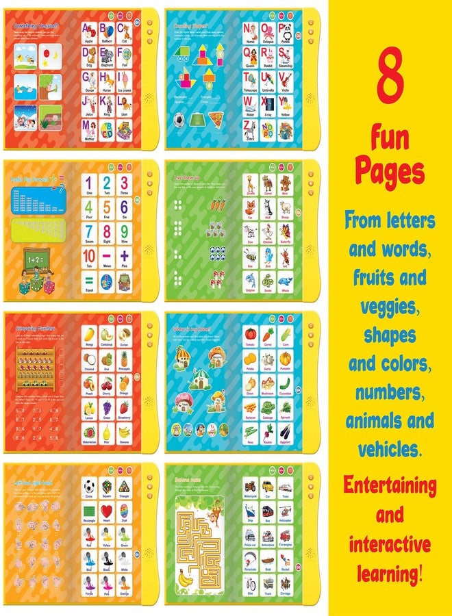 Funshpiel ABC Learning For Toddlers Sound Book, Ideal for Learning & Education Toys, Speech Therapy Toys, Preschool Learning Toys, 8 Page Toddler Activity Book Learning Alphabets, Animal, Speak and Spell & More - Image 3